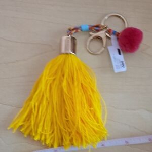NWT Yellow Tassel Key Holder